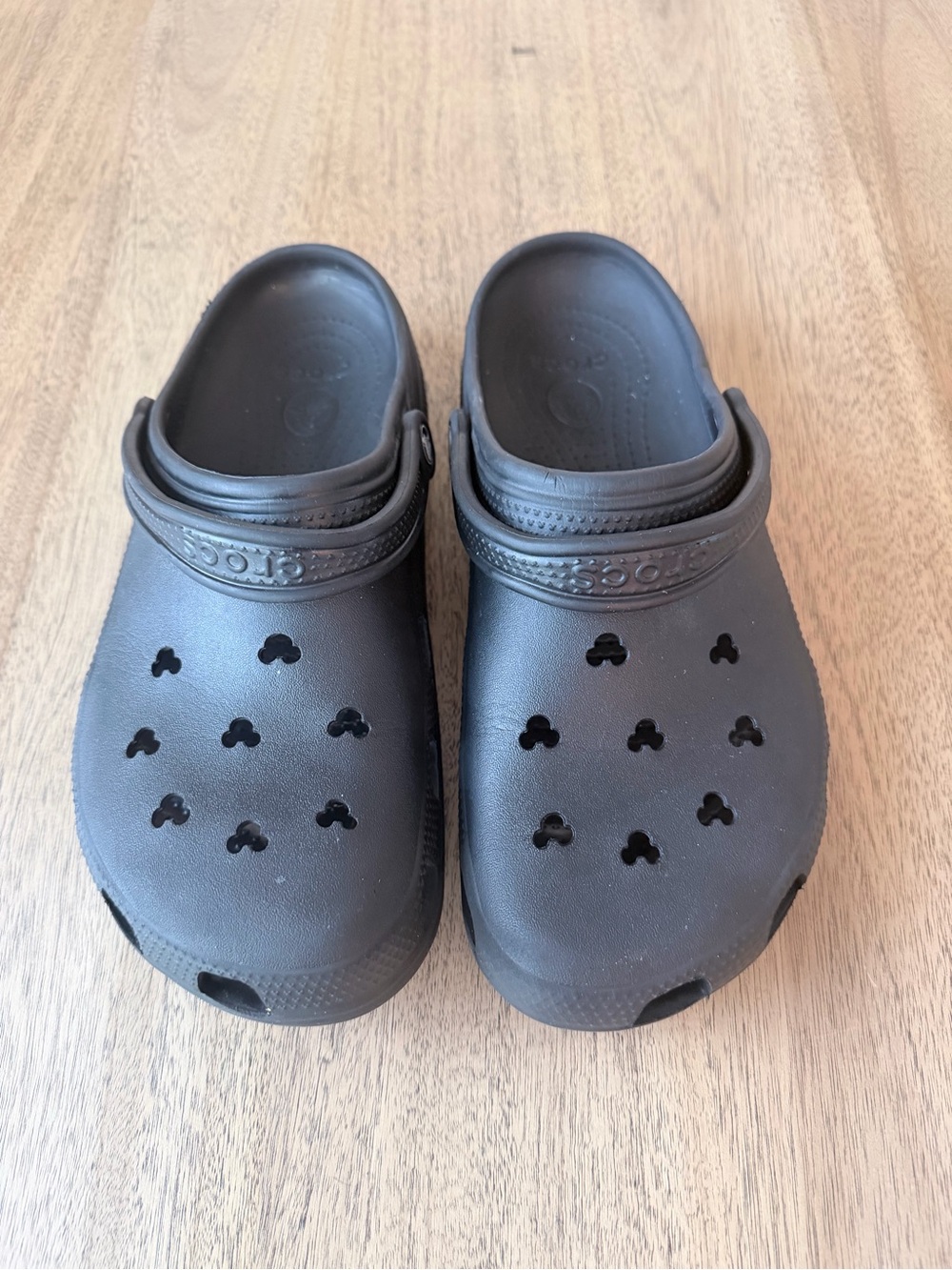 CROCS Disney Parks Black Classic Clog with Mickey holes Men’s 12 Classic